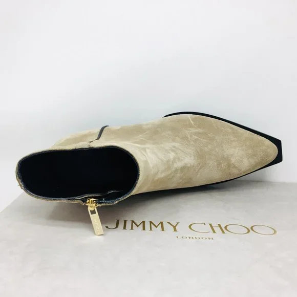 Jimmy Choo Women’s Jun / F Suede Stucco / Black Bootie Size 7 M (Medium)